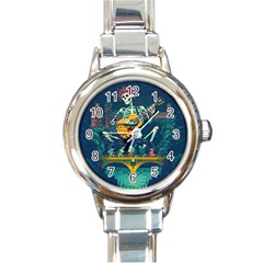 Grateful Dead Singing Skeleton Round Italian Charm Watch by Bedest