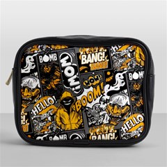 Boom Bang Art Crazy Drawing Graffiti Hello Retro Sayings Yellow Mini Toiletries Bag (one Side) by Bedest