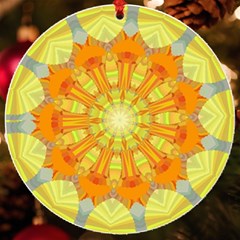 Sunshine-sunny-sun-abstract-yellow - Uv Print Acrylic Ornament Round by Ravend