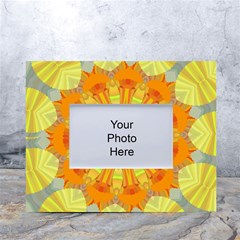 Sunshine-sunny-sun-abstract-yellow - White Tabletop Photo Frame 4 x6  by Ravend