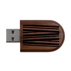 Red-white-blue-patriotic-ribbons Wood Oval Usb Flash Drive by Ravend