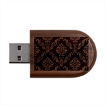 Vintage-pattern Wood Oval USB Flash Drive USB