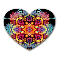 Pink Florales Muster Heart Mousepad by 2607694c