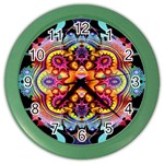 pink florales muster Color Wall Clock Front