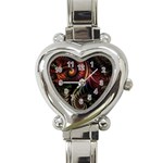 Gelb Fractal Heart Italian Charm Watch Front