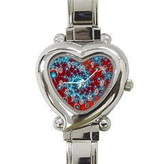 Fractal Pattern Background Heart Italian Charm Watch by Ket1n9