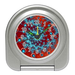 Fractal Pattern Background Travel Alarm Clock by Ket1n9