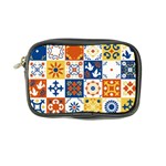 Mexican Talavera Pattern Ceramic Tiles With Flower Leaves Bird Ornaments Traditional Majolica Style Coin Purse Front