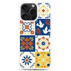 Mexican Talavera Pattern Ceramic Tiles With Flower Leaves Bird Ornaments Traditional Majolica Style Iphone 15 Pro Max Tpu Uv Print Case by Ket1n9