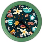 Seamless-pattern-with-breakfast-symbols-morning-coffee Color Wall Clock Front