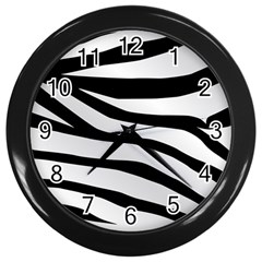 White Tiger Skin Wall Clock (black) by Ket1n9