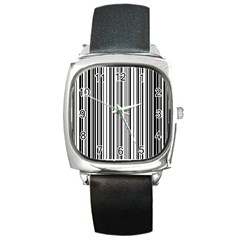 Barcode Pattern Square Metal Watch by Ket1n9