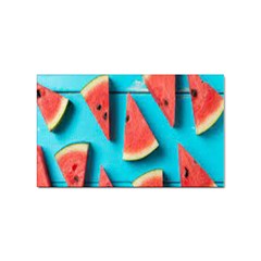 Watermelon Blue Background Sticker Rectangular (100 Pack) by Azkajaya