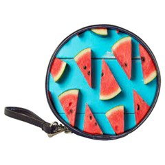 Watermelon Blue Background Classic 20-cd Wallets by Azkajaya