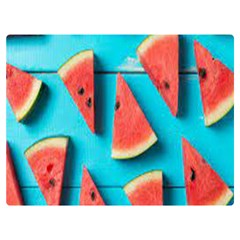 Watermelon Blue Background Premium Plush Fleece Blanket (extra Small) by Azkajaya