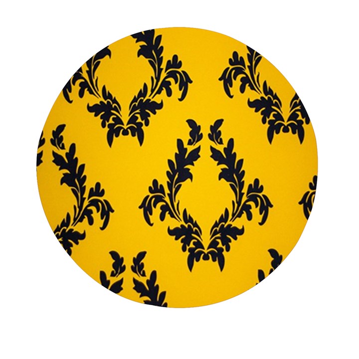 Yellow Regal Filagree Pattern Mini Round Pill Box