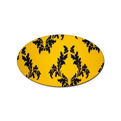 Yellow Regal Filagree Pattern Sticker Oval (100 Pack) by Azkajaya