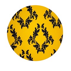 Yellow Regal Filagree Pattern Mini Round Pill Box by Azkajaya