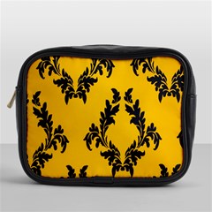 Yellow Regal Filagree Pattern Mini Toiletries Bag (one Side) by Azkajaya