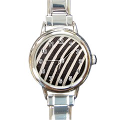 Zebra Zebra Pattern Zebra Fur Zebra Print Strip Round Italian Charm Watch by Azkajaya