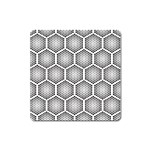 Halftone Tech Hexagons Seamless Pattern Square Magnet Front