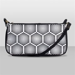 Halftone Tech Hexagons Seamless Pattern Shoulder Clutch Bag by Ket1n9