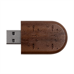 Pattern With Koi Fishes Wood Oval Usb Flash Drive by Ket1n9