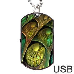 Psytrance Abstract Colored Pattern Feather Dog Tag Usb Flash (one Side) by Ket1n9