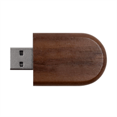 Vintage Beige Music Notes Wood Oval Usb Flash Drive by Loisa77