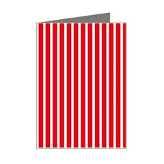 Strip Red White Pattern Mini Greeting Card by Loisa77