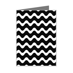 Wave Pattern Wavy Halftone Mini Greeting Card by Loisa77