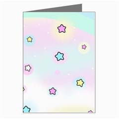 Stars Cute Pastel Pattern Rainbow Greeting Card by Loisa77