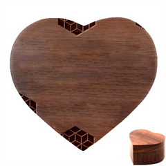 Hexagonal Pattern Vector Heart Wood Jewelry Box by Loisa77