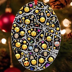 Mental Emojis Emoticons Icons Uv Print Acrylic Ornament Oval by Paksenen