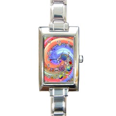 Swirl Vortex Emoji Cyclone Motion Rectangle Italian Charm Watch by Paksenen