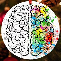 Brain Mind Psychology Idea Drawing Uv Print Acrylic Ornament Round by Loisa77