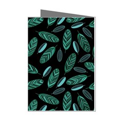 Leaves Pattern Abstract Blade Mini Greeting Cards (pkg Of 8) by Loisa77