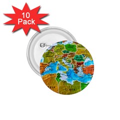 World Map 1 75  Buttons (10 Pack) by Ket1n9