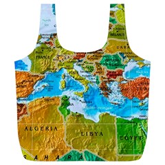 World Map Full Print Recycle Bag (xl) by Ket1n9