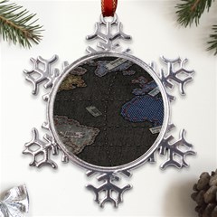 World Map Metal Large Snowflake Ornament by Ket1n9