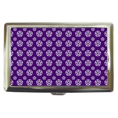 White Pentacle And Purple Pattern Cigarette Money Case by cheekywitch