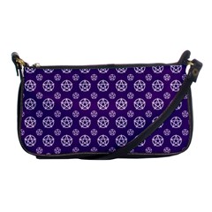 White Pentacle And Purple Pattern Shoulder Clutch Bag by cheekywitch