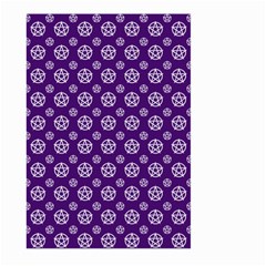 White Pentacle And Purple Pattern Large Garden Flag (two Sides) by cheekywitch