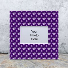 White Pentacle And Purple Pattern White Box Photo Frame 4  X 6  by cheekywitch