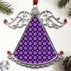 White Pentacle And Purple Pattern Metal Angel With Crystal Ornament by cheekywitch