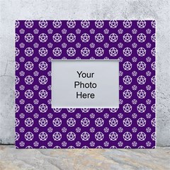 White Pentacle And Purple Pattern White Wall Photo Frame 5  X 7  by cheekywitch