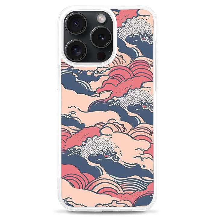 Waves Ocean Sea Water Pattern Rough Seas Digital Art Nature Nautical iPhone 15 Pro Max TPU UV Print Case