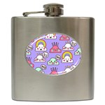 Cloud Seamless Pattern Hip Flask (6 oz) Front