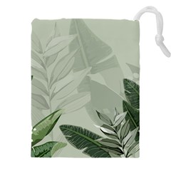 Banana Leaf Plant Pattern Drawstring Pouch (4xl) by anzea