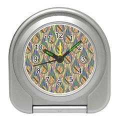 Tribal Background Boho Batik Travel Alarm Clock by anzea